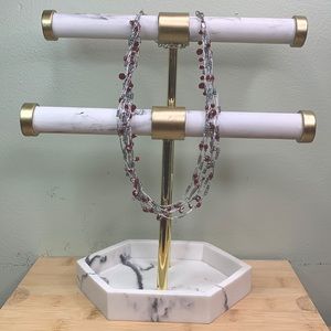 Beaded Silver and red necklace